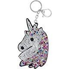 Nøglering Unicorn med krystaller - rainbow