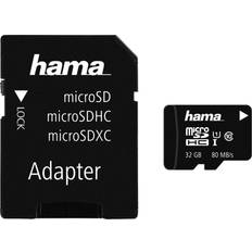 Sd card 32 gb Hama microSDHC Class 10 UHS-I U1 V10 80MB/s 32GB +SD-Adapter