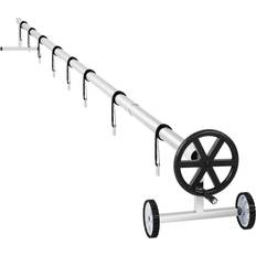 Uniprodo Oprolsysteem Zwembad Afdekzeil 3,0 tot 5,7 m Mobiel RVS incl 8 Spanbanden UNI_POOL_REEL_570