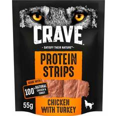 Crave Kæledyr Crave Natural Grain Free Protein Strip Adult Dog Treat Turkey & Chicken 55g