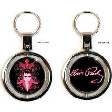 Elvis Presley Official Photo Logo Spinning Metal Gift Keyring Keychain New presley logo