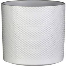 Mica Decorations Mica Decorations Plantenpot Wit Relief 23 x 21 cm