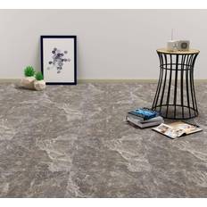 vidaXL Självhäftande golvplankor 20 st PVC 1,86 m² svart marmormönster