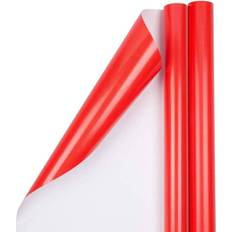 Red Wrapping Paper & Gift Wrapping Supplies Jam Paper Red Glossy Wrapping All Occasion 25 Sq. ft. 2/Pack