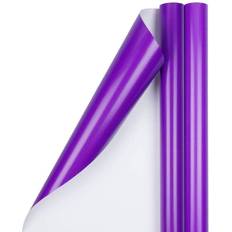 Purple Gift Wrapping Papers Jam Paper Glossy Purple Wrapping All Occasion 25 sq. ft. 2/Pack