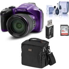 Cámaras Digitales Minolta MN67Z 20MP Full HD Bridge Camera, Purple, With Essential Bundle