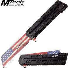 MTECH Folding Knife 3.5" Cleaver Blade USA American Flag Black