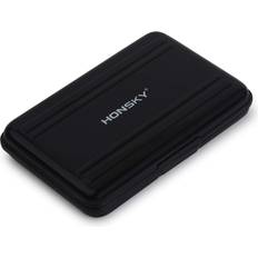 Memory Card Readers Honsky Aluminum UHS-I SD Micro SD SDHC SDXC TF SecureDigital Memory Card Carrying Case Holder Organizer Box Keeper for Computer Camera Media Storage Organization, Black