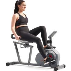 Fitness Machines Sunny Health & Fitness Essentials Series Magnetic Smart Recumbent Bike, Sf-Rb422003 Silver-Tone