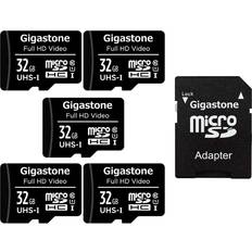 Sd case Gigastone Micro SD Card 32GB 5-Pack with 1x SD Adapter 2x Mini-case, FHD Video, Surveillance Security Cam Action Camera Drone Professional, 90MB/s M