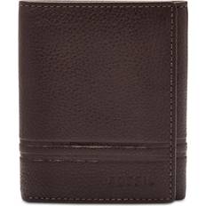 Fossil Men's Wilder Leather Tri-Fold Wallet - Dark Brown