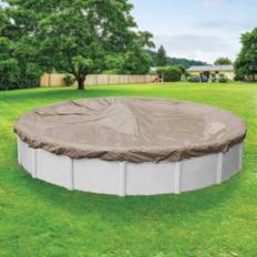 Pool Mate Sandstone 18 ft. Round Sand Solid Above Ground Winter Cover, Brown