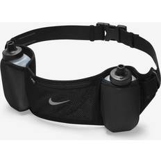 Nike Herren Laufgürtel Nike Unisex 24 oz Flex Stride Double Running Hydration Belt in Black, Size: One Size N1003444-082 Black One Size