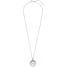 Pandora Two-tone Circles Pendant & Necklace - Silver/Rose Gold/Transparent