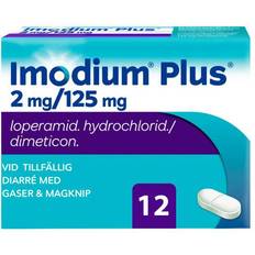 Imodium Håndkøbsmedicin Plus 2mg/125mg 12 stk Tablet