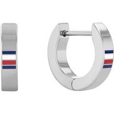 Edelstahl - Herren Ohrringe Tommy Hilfiger Logo Hoop Earrings - Silver