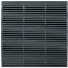 Forest Garden Contemporary Double Slatted Fence Panel 1.8M X 1.8M 180x180cm