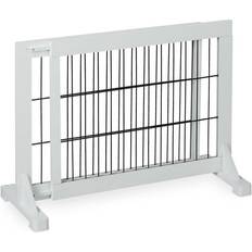 Child Safety Relaxdays Safety Gate for Children & Pets, HxD: 56 x 70115 cm, with Feet and Floor Protectors, FreeStanding, White