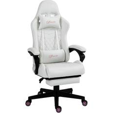 Gamer chair Vinsetto Racing Gaming Chair pu Leather Gamer Recliner Home Office, White