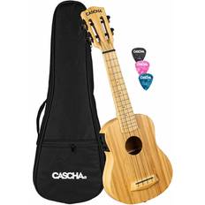 Ukuleles uitverkoop Cascha Soprano Ukulele Bamboo Natural EQ