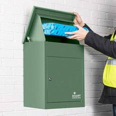 Green Letterboxes & Posts Homescapes SMART PARCEL BOX Medium Front Access Wall Mounted