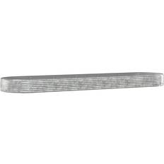 vidaXL Silver, 523 L W H Garden Planter Powder-coated Steel 600x140x36 Silver Raised Bed Plantekasse