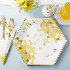 Assiettes Jetables Kate Aspen Sweet As Can Bee 9 In Premium Paper Plates Set Of 16