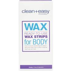 Clean + Easy Ready- To- Use Pre-Waxed Strips for Body Hair Removal Treatment, Fine to Coarse