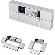 Alarm Clocks Natico Rotating Multifunction Alarm Clock Matte Silver 10-DF187