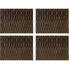 Black Place Mats Premier Housewares Set of 4 Geome Prism Place Mat Gold, Black