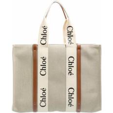 Large Woody Tote Bag - White/Brown