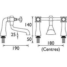 Bristan 1901 basin taps Bristan 1901 Chrome Crosshead Bath Filler