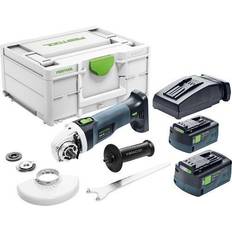 Festool Meuleuses d'angle Festool AGC 18-125 5.0 EBI-Plus 2 Batteries 5Ah + Chargeur En Coffret Systainer SYS3 - 577700