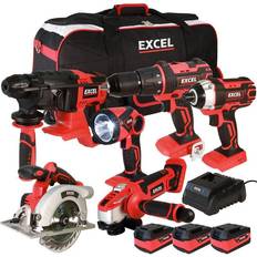 Excel 18V 6 Piece Power Tool Kit with 3 x 5.0Ah Batteries & Charger EXL8950:18V