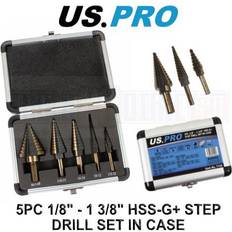 Us Pro Tools 5PC Hss-G Step Drill Set 1/8'-1 3/8' In case 7139