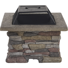 Beliani Modern Outdoor Fire Pit bbq Heater Grey