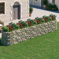 vidaXL gabion-højbed 600x100x100 galvaniseret jern Krukke