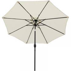 GlamHaus Garden Parasol Solar LED Cream