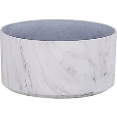 Beliani Flower Planter Pot Round Stone Mixture Marble Effect Valta