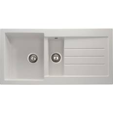 White 1.5 bowl granite sink Abode Xcite 1.5 Bowl Granite Kitchen