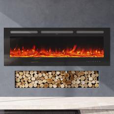 Fireplaces LivingAndHome Livingandhome 80 Inch LED Electric Fireplace Wall Mounted Wall Insert Heater 9 Flame Colours