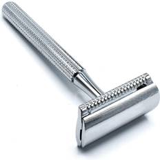 Parker Shaving Unisex Textured Long Handle Three piece Safety Razor with new head