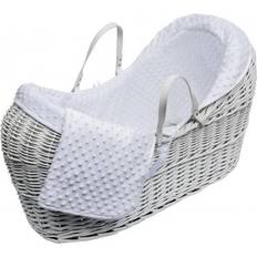 Kinder Valley Dimple White Pod Moses Basket with Rocking Stand Deluxe Fleece Body