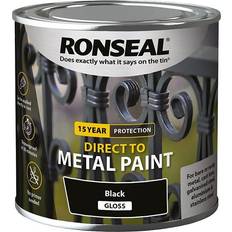 Black gloss paint Ronseal Direct to Metal Paint Gloss Black 0.25L