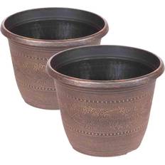 Very Yougarden Pair Of Acorn Round Planters