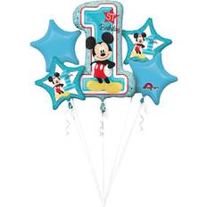 Amscan Bouquet de 5 Ballons Aluminium 1er Anniversaire