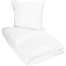 Borg Living Påslakanset 70x100 cm - 100% Bomull - Randig Vit 100x220cm