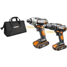 Worx Batteries & Chargers Worx WX938 Cordless Impact Driver & Hammer Drill 18V/20V Max Black/Orange