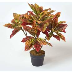 Red Artificial Plants Homescapes Red Rushfoil' Artificial Croton Plant with Artificial Plant