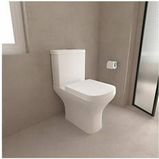 Close Coupled Toilet Square Soft Close Seat Short Projection Bathroom WC White